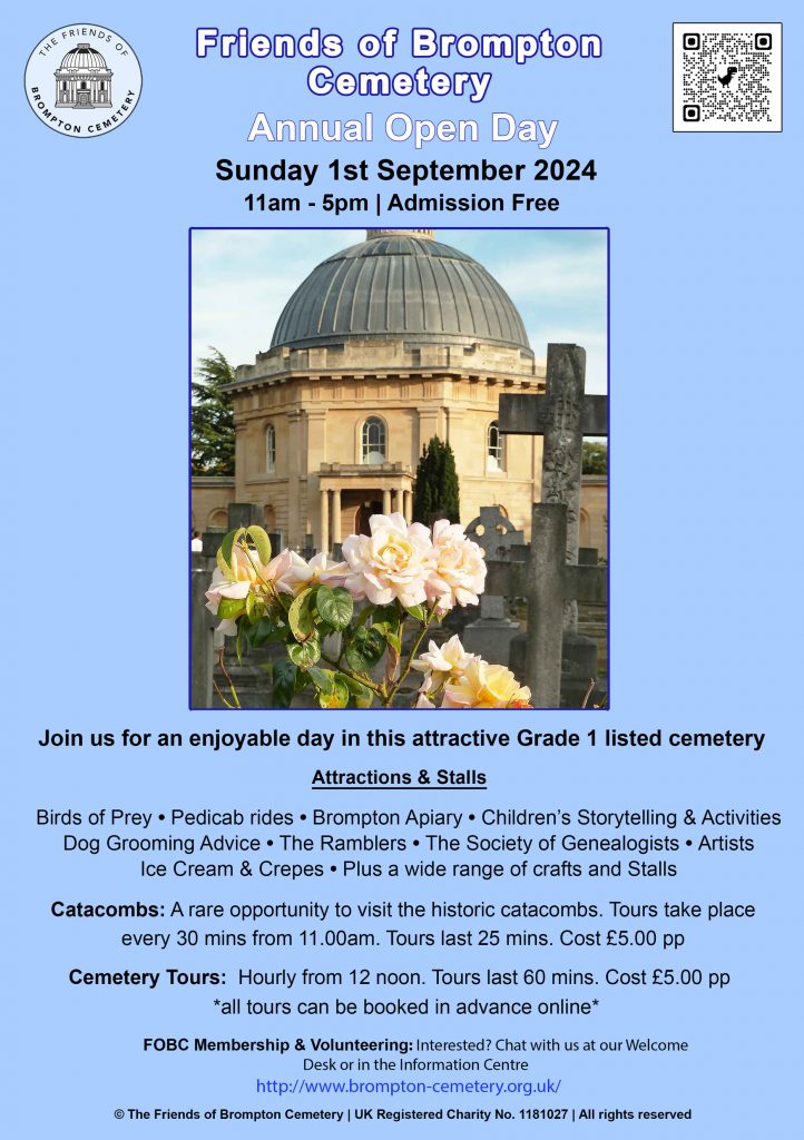 Invitation to Annual Open Day at Brompton Cemetery